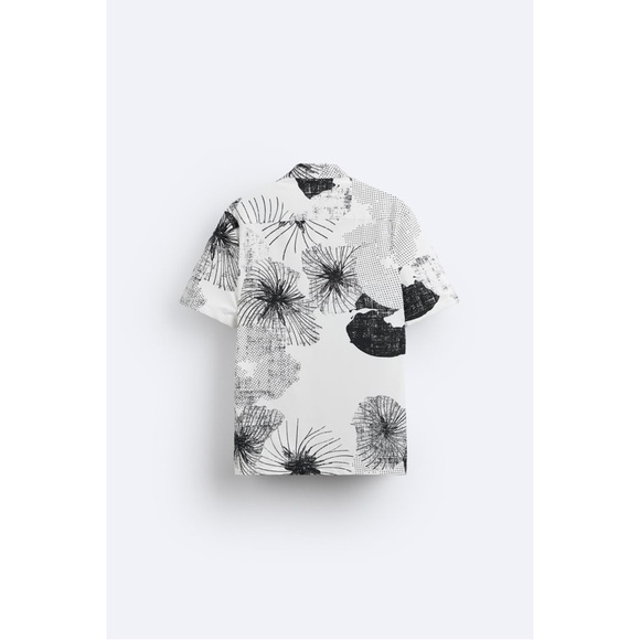 ZARA ~ABSTRACT PRINT STRETCH SHIRT (NWT) - Picture 5 of 10